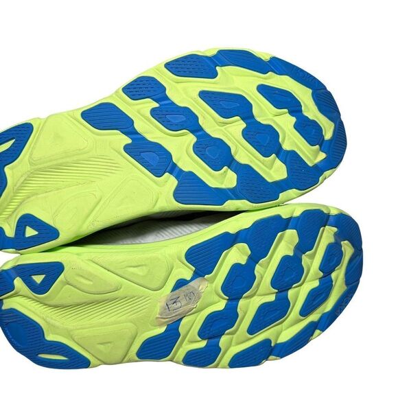 Hoka One One Clifton 9 Men\'s Gray and Neon Yellow Athletic Shoes size 13 D main image 4